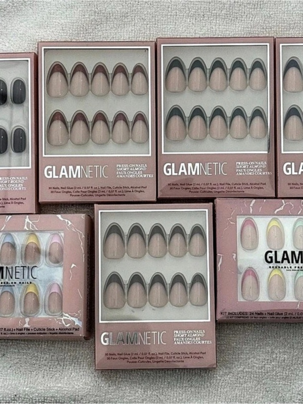 Glamnetic Press-On Nails Assorted Lot French-Tip & Multicolor